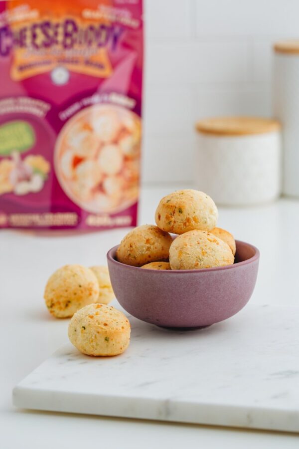 small bowl of cheese and garlic cheesebuddys